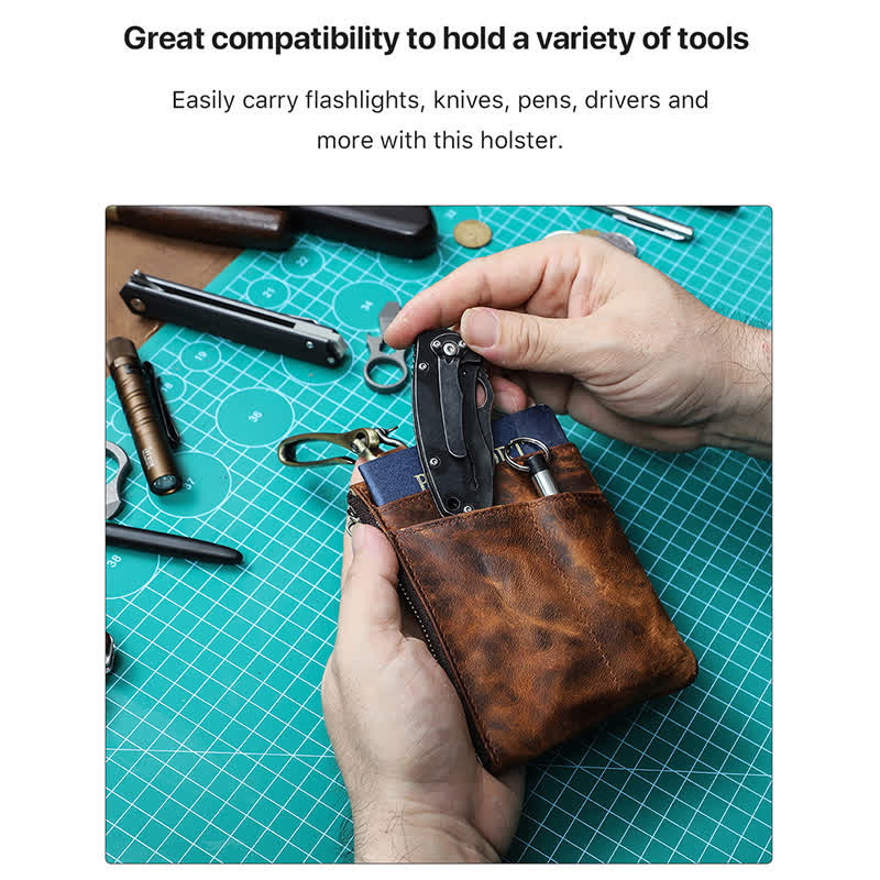 Funktionelle Werkzeugtasche aus Leder mit großer Hakenschnalle - image 6