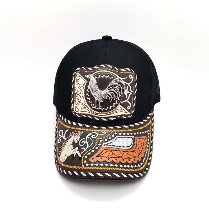 Schwarzes 3D-Metallmuster, Western-Ethno-Mode, mexikanischer Trucker-Hut (Vorverkauf) - image 11