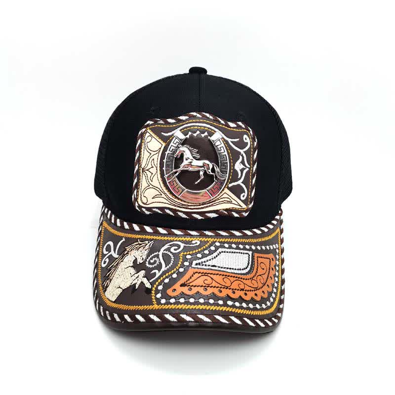 Schwarzes 3D-Metallmuster, Western-Ethno-Mode, mexikanischer Trucker-Hut (Vorverkauf) - image 7