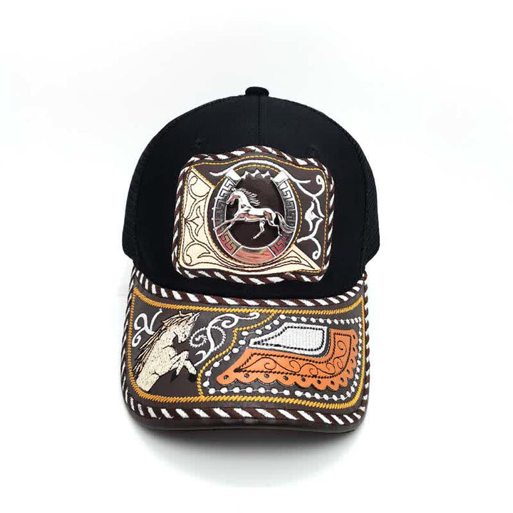 Schwarzes 3D-Metallmuster, Western-Ethno-Mode, mexikanischer Trucker-Hut (Vorverkauf) - image 7