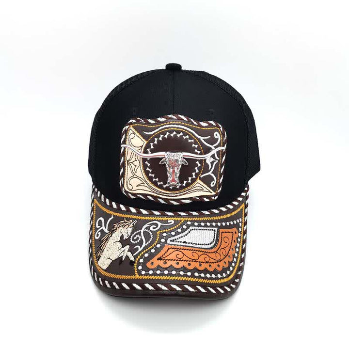 Schwarzes 3D-Metallmuster, Western-Ethno-Mode, mexikanischer Trucker-Hut (Vorverkauf) - image 3