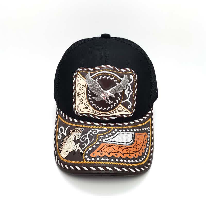 Schwarzes 3D-Metallmuster, Western-Ethno-Mode, mexikanischer Trucker-Hut (Vorverkauf) - image 13