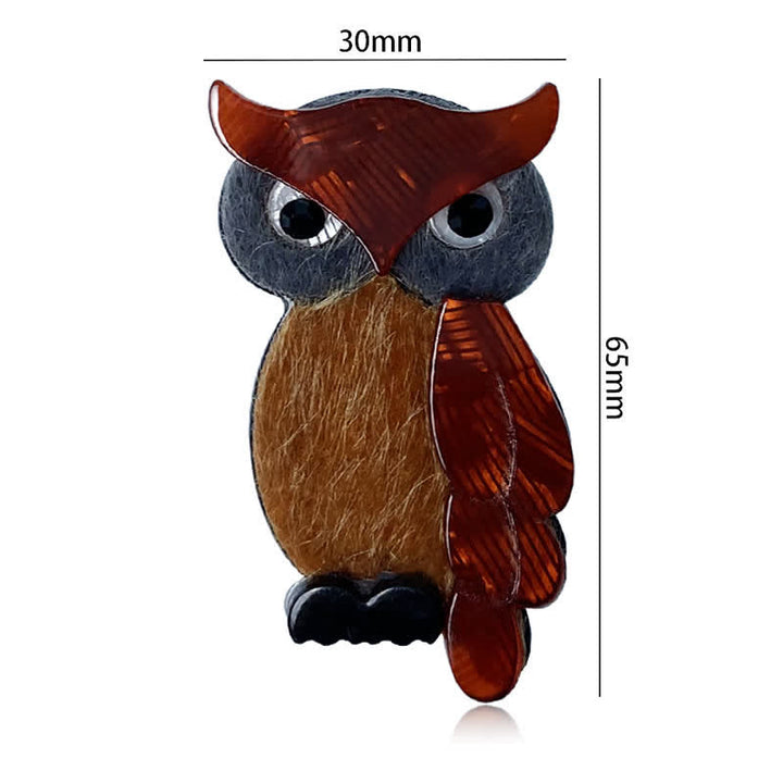 Braune Nachteule Cartoon Vogel handgemachte Acryl Brosche - image 5