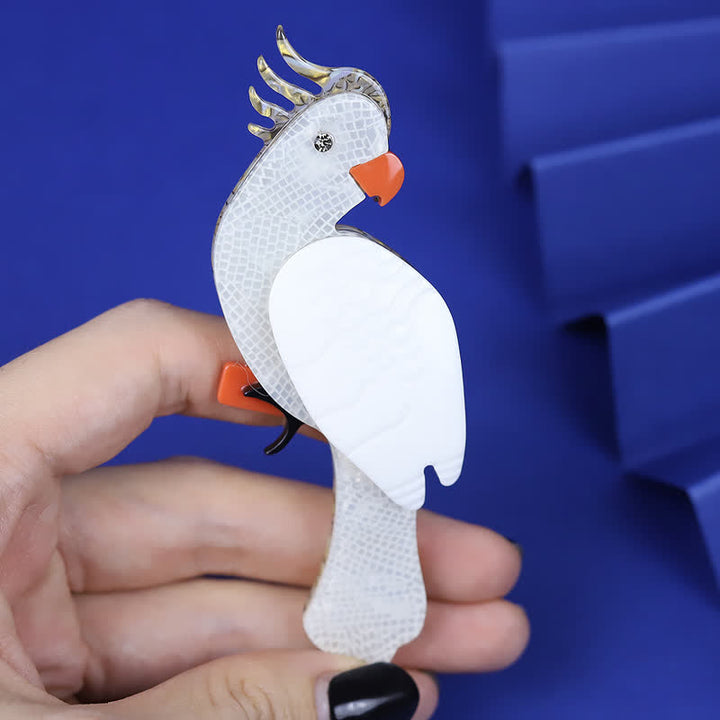 Weißer Papagei Cartoon Vogel handgemachte Acryl Brosche - image 3