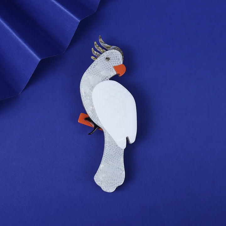 Weißer Papagei Cartoon Vogel handgemachte Acryl Brosche - Weiß - image 1