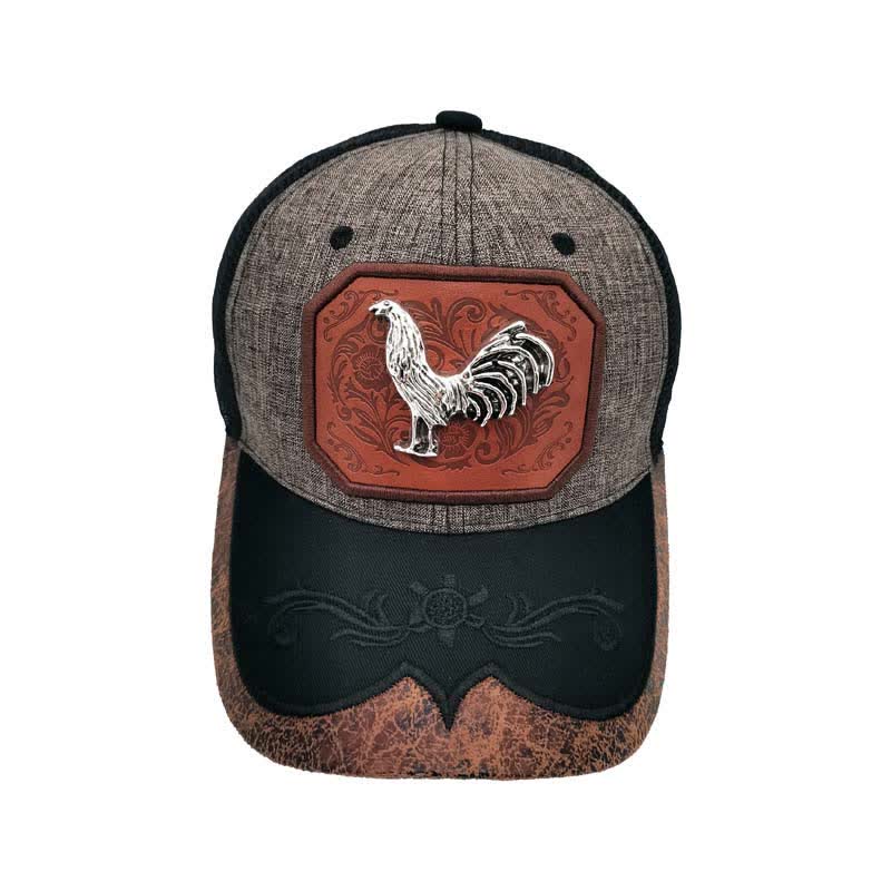 Silberne Trucker-Mütze aus 3D-Metall mit Hahn-Dekor und Western-Stickerei (Vorverkauf) - image 5