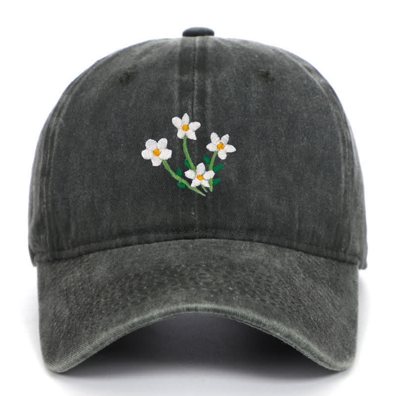 Baseballkappe mit Blumenstickerei, verstellbar, Weiß - Armeegrün - Einstellbar (ca. 21 5/8"-22 7/8") - image 12