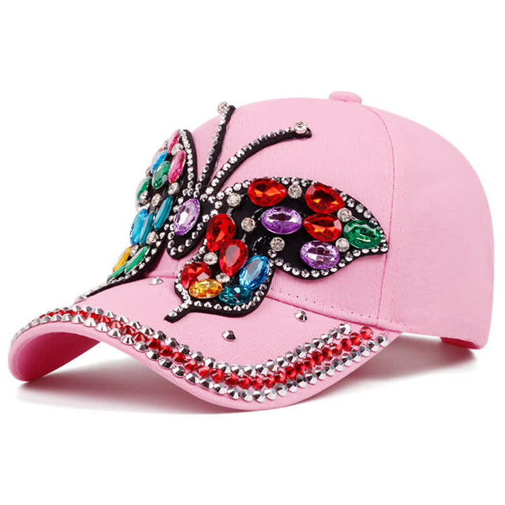 Verstellbare Baseballkappe mit funkelndem Strass und Schmetterling - Rosa - Einstellbar (ca. 21 5/8"-22 7/8") - image 8