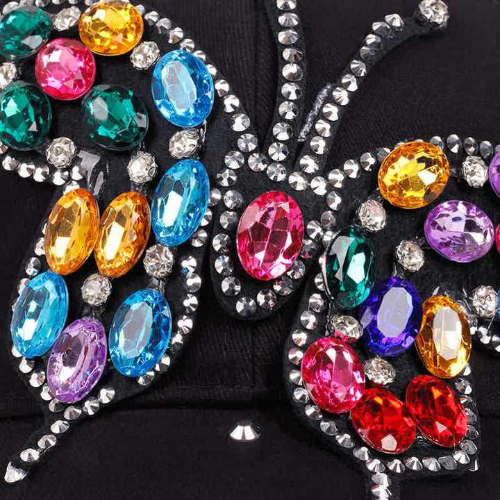 Verstellbare Baseballkappe mit funkelndem Strass und Schmetterling - image 2