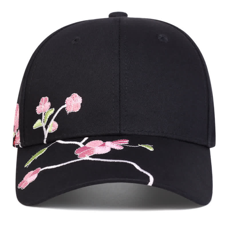 Pinke, seitlich bestickte Baseballkappe mit Blumenmuster, verstellbar - image 2