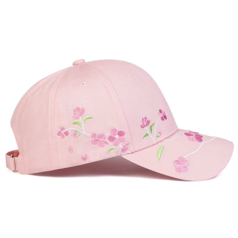 Pinke, seitlich bestickte Baseballkappe mit Blumenmuster, verstellbar - image 6