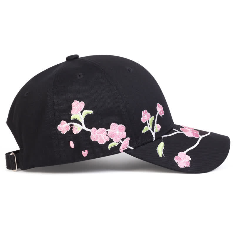 Pinke, seitlich bestickte Baseballkappe mit Blumenmuster, verstellbar - image 3