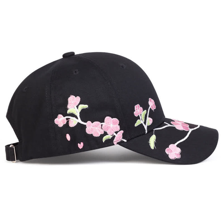 Pinke, seitlich bestickte Baseballkappe mit Blumenmuster, verstellbar - image 3
