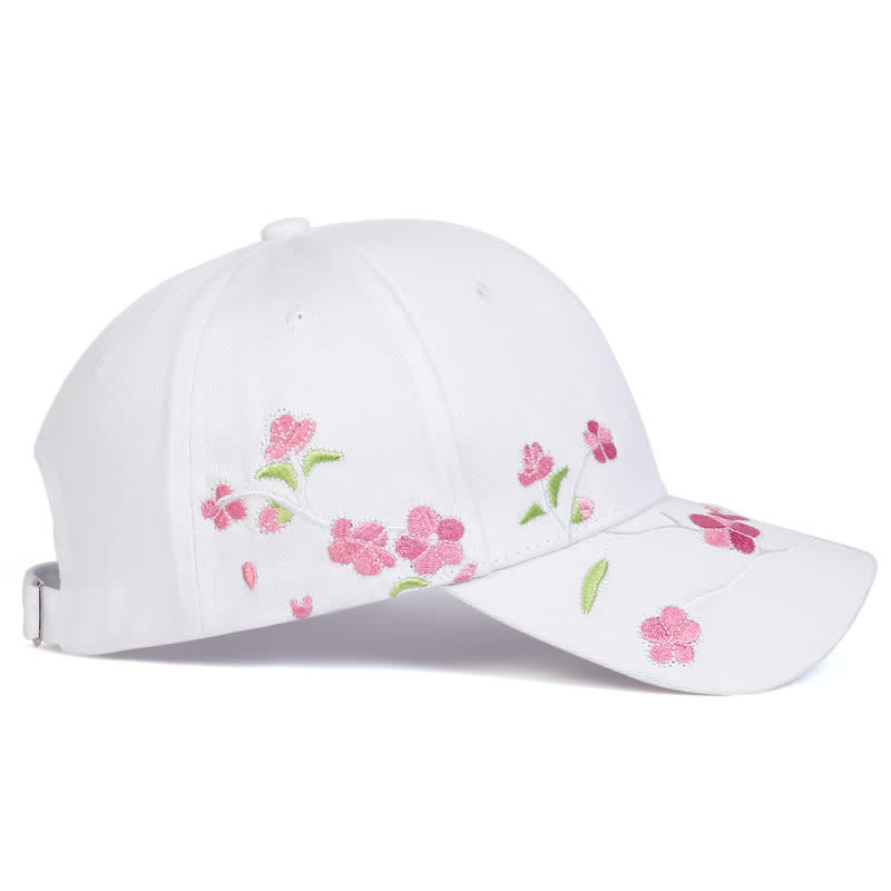 Pinke, seitlich bestickte Baseballkappe mit Blumenmuster, verstellbar - image 9