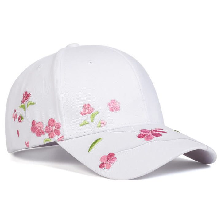 Pinke, seitlich bestickte Baseballkappe mit Blumenmuster, verstellbar - Rosa - Einstellbar (ca. 21 5/8"-22 7/8") - image 7