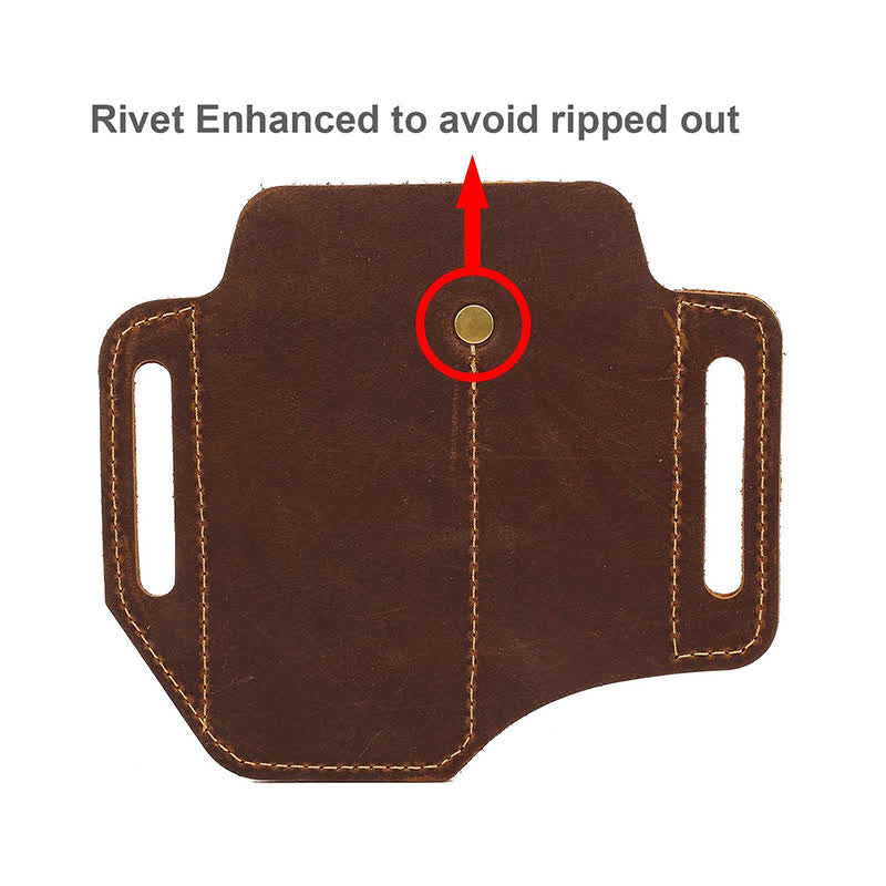 EDC Werkzeugaufbewahrung Holster Klappmesser Taschenlampe Leder Gürteltasche - image 5