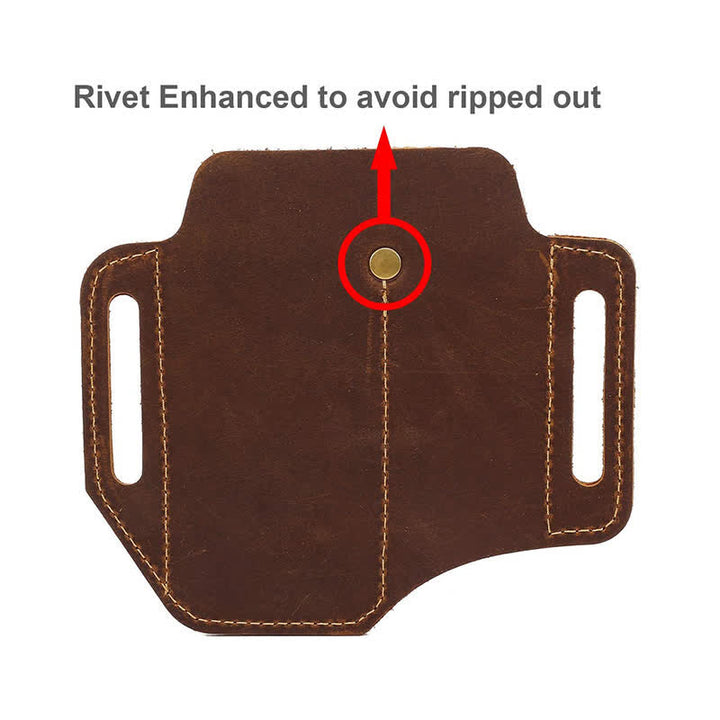 EDC Werkzeugaufbewahrung Holster Klappmesser Taschenlampe Leder Gürteltasche - image 5