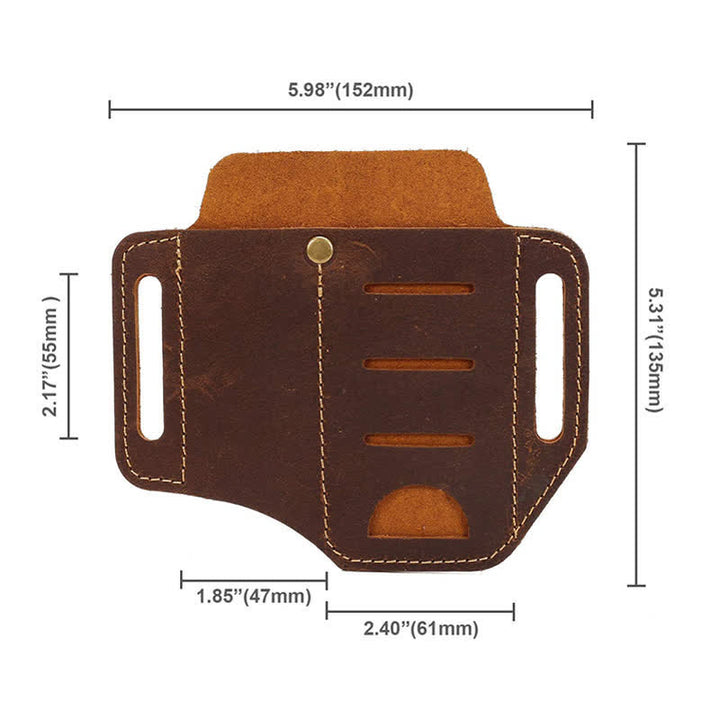 EDC Werkzeugaufbewahrung Holster Klappmesser Taschenlampe Leder Gürteltasche - image 4