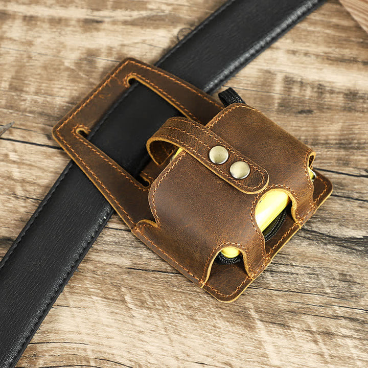 Kaffee 5M Stahlmaßkoffer Ledergürteltasche - Kaffee - image 1