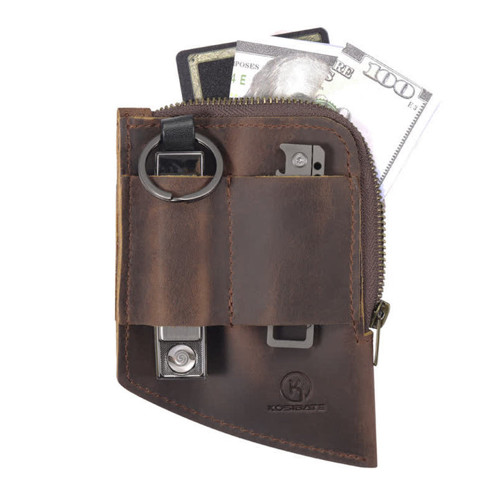 Gebogene Form EDC Pocket Wallet Ledergürteltasche - Dunkelbraun - image 1