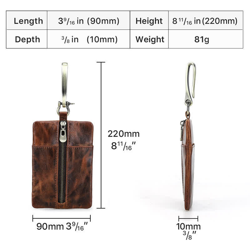 Gürteltasche aus Leder zur Aufbewahrung von Outdoor-Werkzeugen mit großer Hakenschnalle - image 10