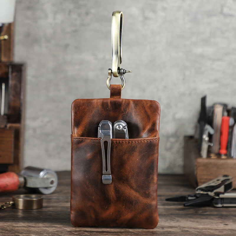 Gürteltasche aus Leder zur Aufbewahrung von Outdoor-Werkzeugen mit großer Hakenschnalle - image 3
