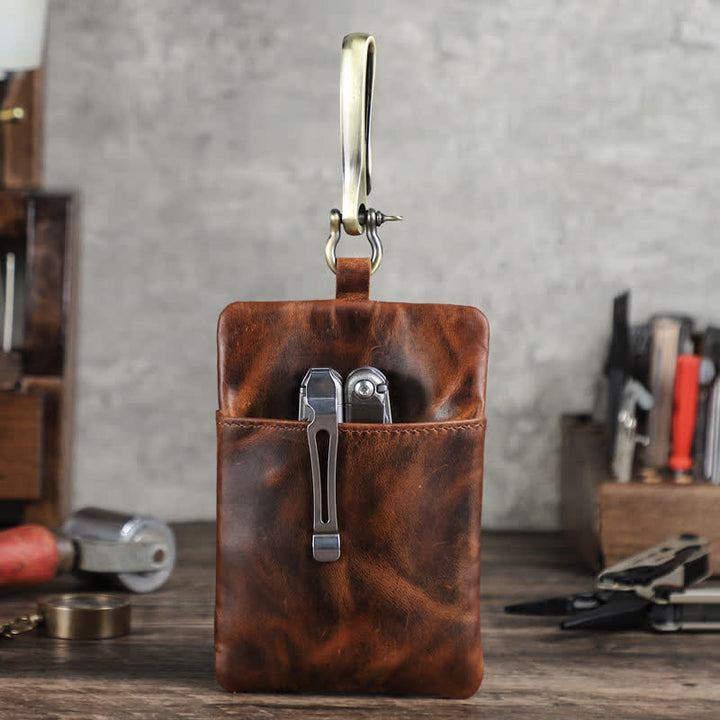 Gürteltasche aus Leder zur Aufbewahrung von Outdoor-Werkzeugen mit großer Hakenschnalle - image 3