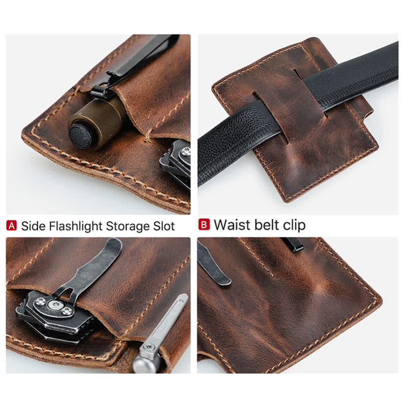 Retro Leder EDC Pocket Organizer Gürteltasche - image 5