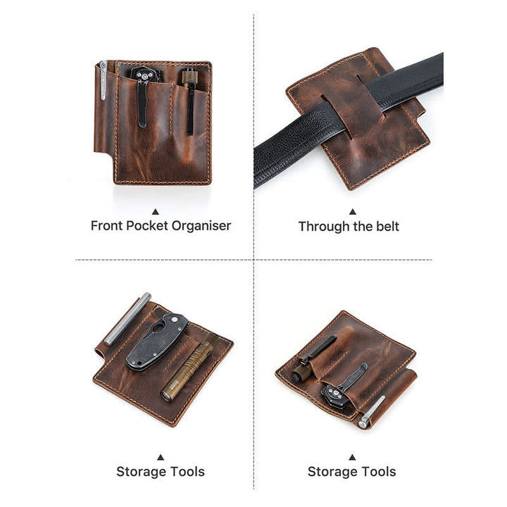 Retro Leder EDC Pocket Organizer Gürteltasche - image 9