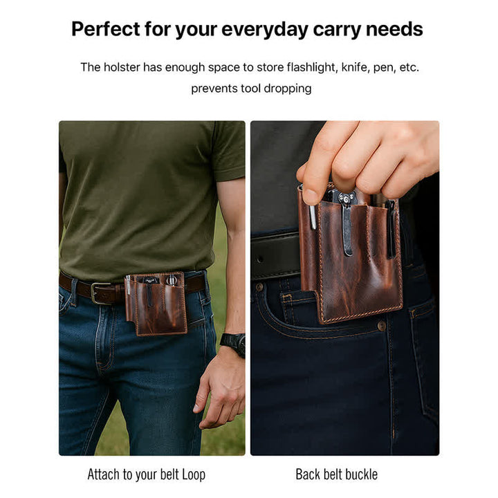 Retro Leder EDC Pocket Organizer Gürteltasche - image 3