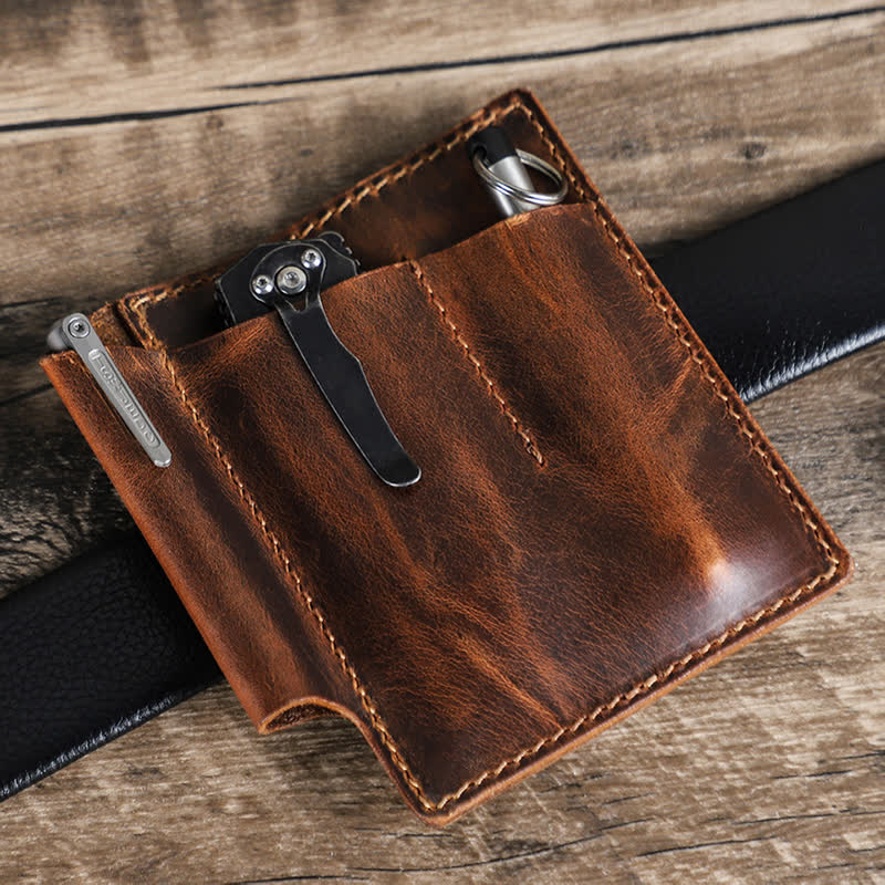 Retro Leder EDC Pocket Organizer Gürteltasche - image 2