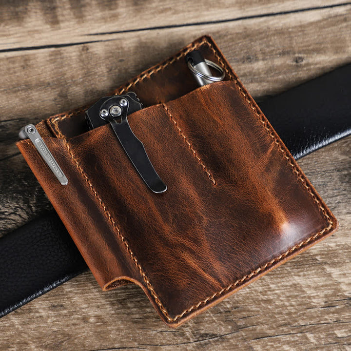 Retro Leder EDC Pocket Organizer Gürteltasche - image 2