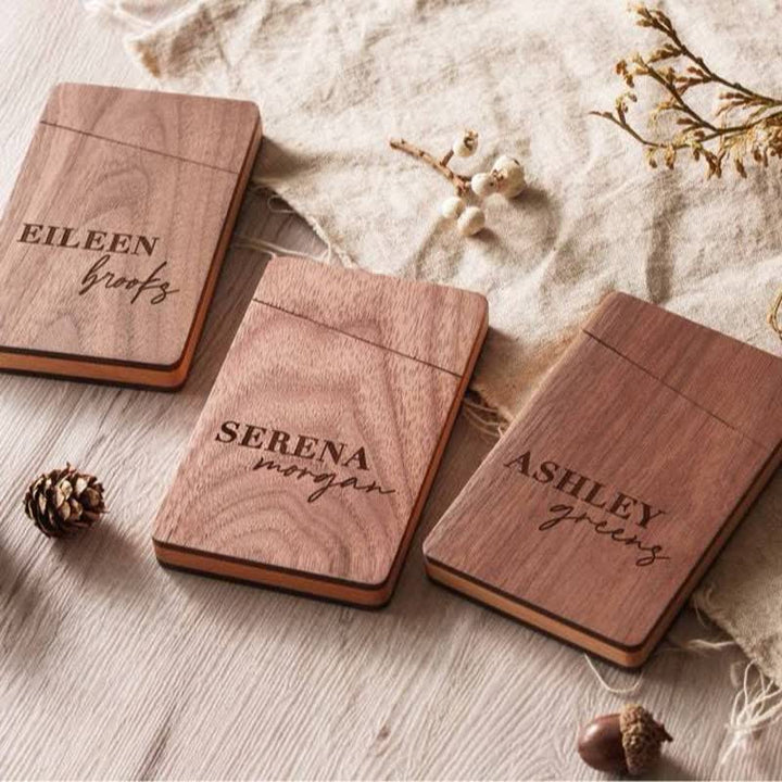 Visitenkartenetui aus Holz mit individueller Namensgravur - image 8