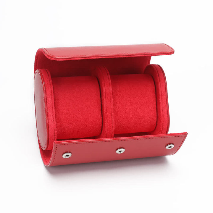 Reise-Uhrenetui aus Leder mit personalisierten Initialen - 2-Position - Rot - image 19