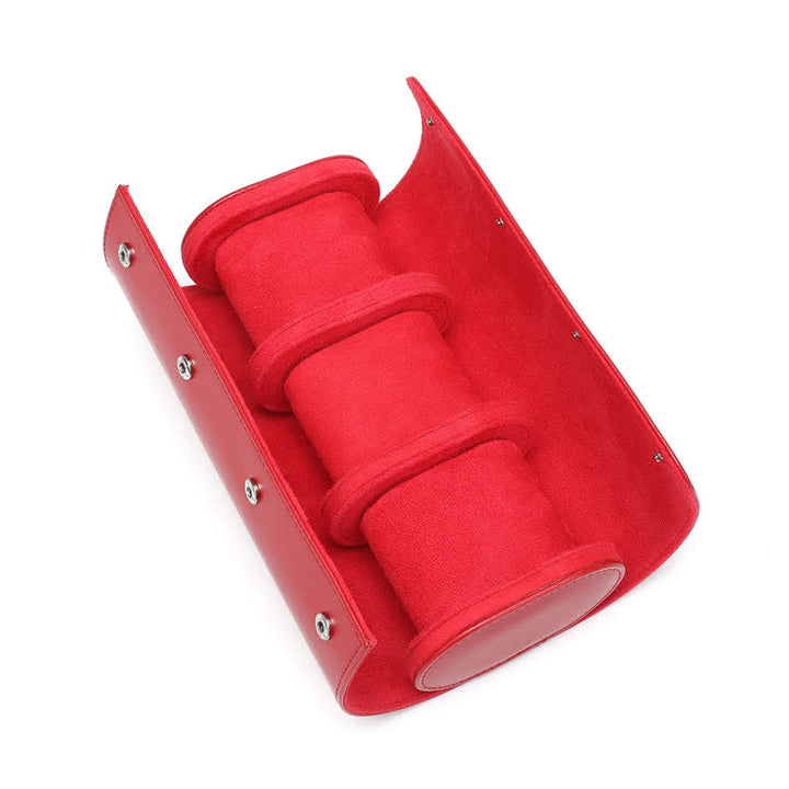 Reise-Uhrenetui aus Leder mit personalisierten Initialen - 3-Position - Rot - image 20