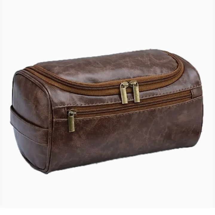 Individuelle Reise-Kulturtasche aus Leder mit Lasergravur und Monogramm - Kaffee - image 7