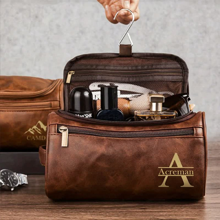 Individuelle Reise-Kulturtasche aus Leder mit Lasergravur und Monogramm - image 5