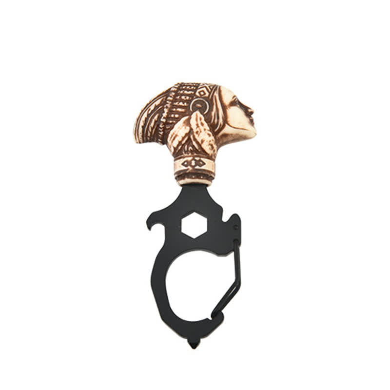 Praktischer Bull Indian Head Schlüsselanhänger mit Hammerbrecher - Indian Head - Schwarz - image 10