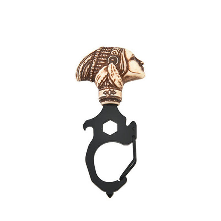 Praktischer Bull Indian Head Schlüsselanhänger mit Hammerbrecher - Indian Head - Schwarz - image 10
