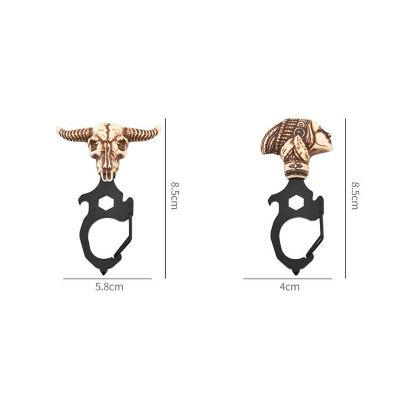Praktischer Bull Indian Head Schlüsselanhänger mit Hammerbrecher - image 7