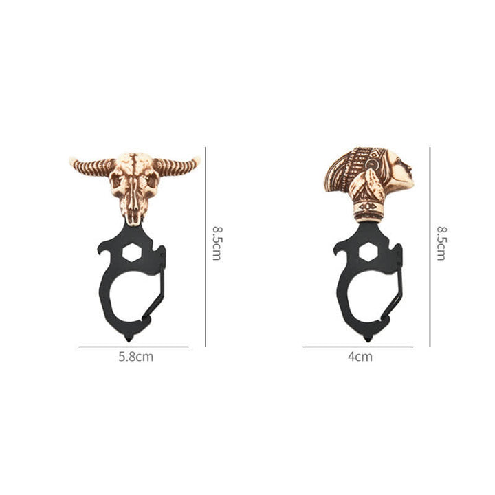 Praktischer Bull Indian Head Schlüsselanhänger mit Hammerbrecher - image 7