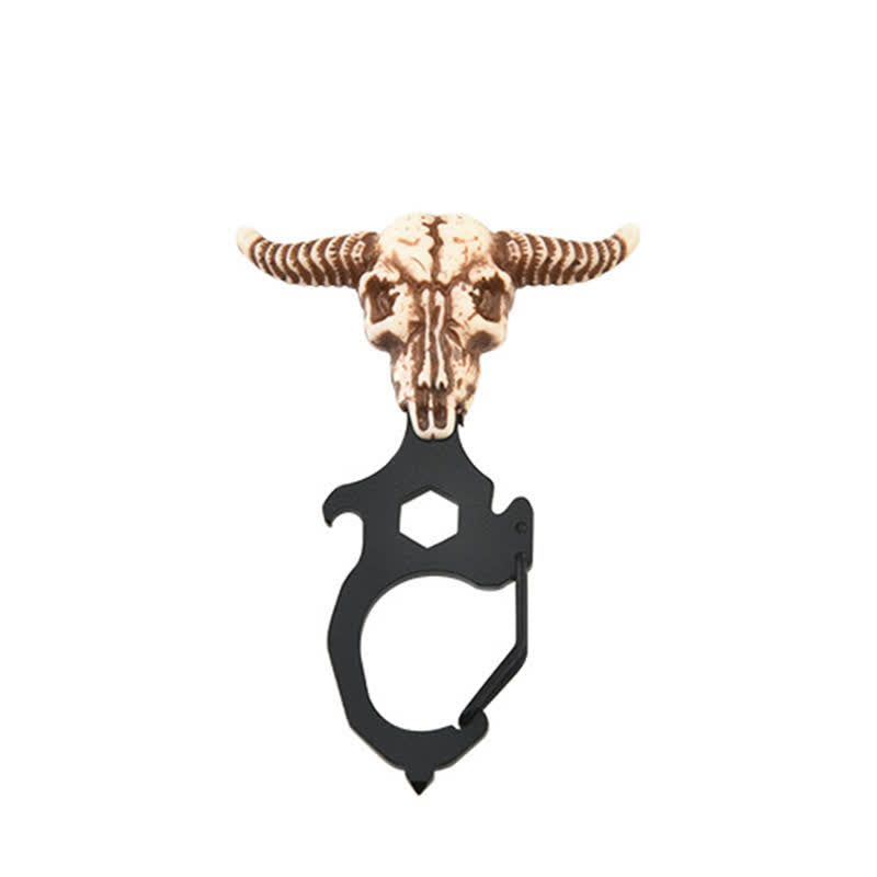Praktischer Bull Indian Head Schlüsselanhänger mit Hammerbrecher - Stierkopf - Schwarz - image 6