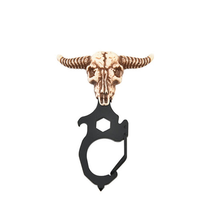 Praktischer Bull Indian Head Schlüsselanhänger mit Hammerbrecher - Stierkopf - Schwarz - image 6