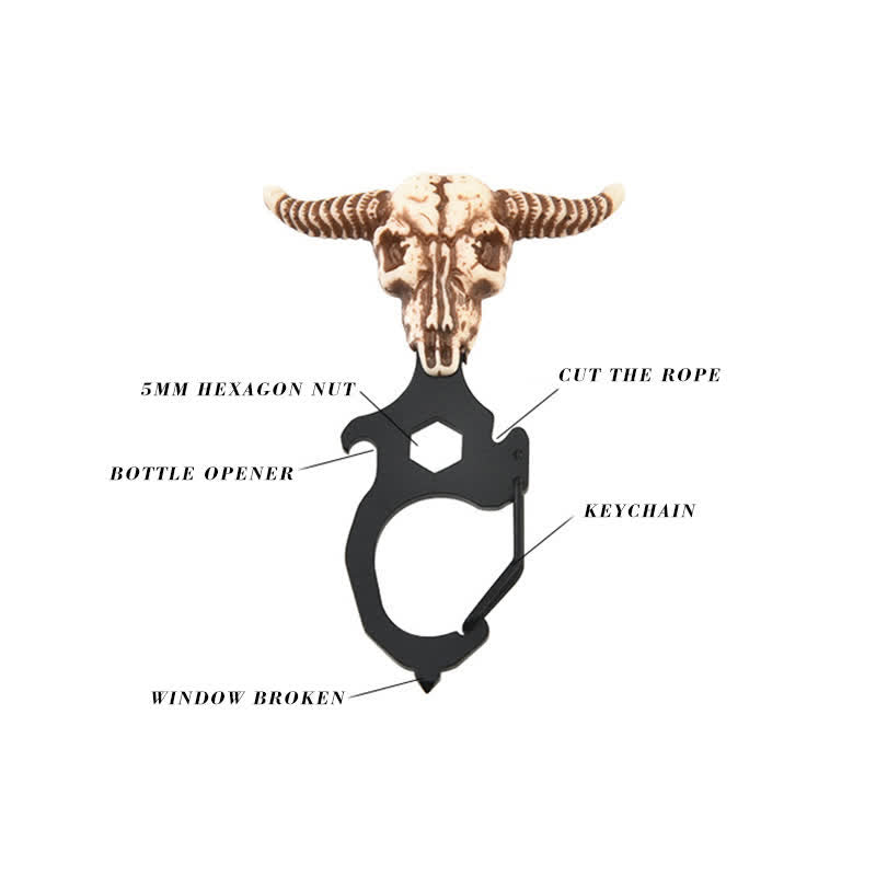 Praktischer Bull Indian Head Schlüsselanhänger mit Hammerbrecher - image 8
