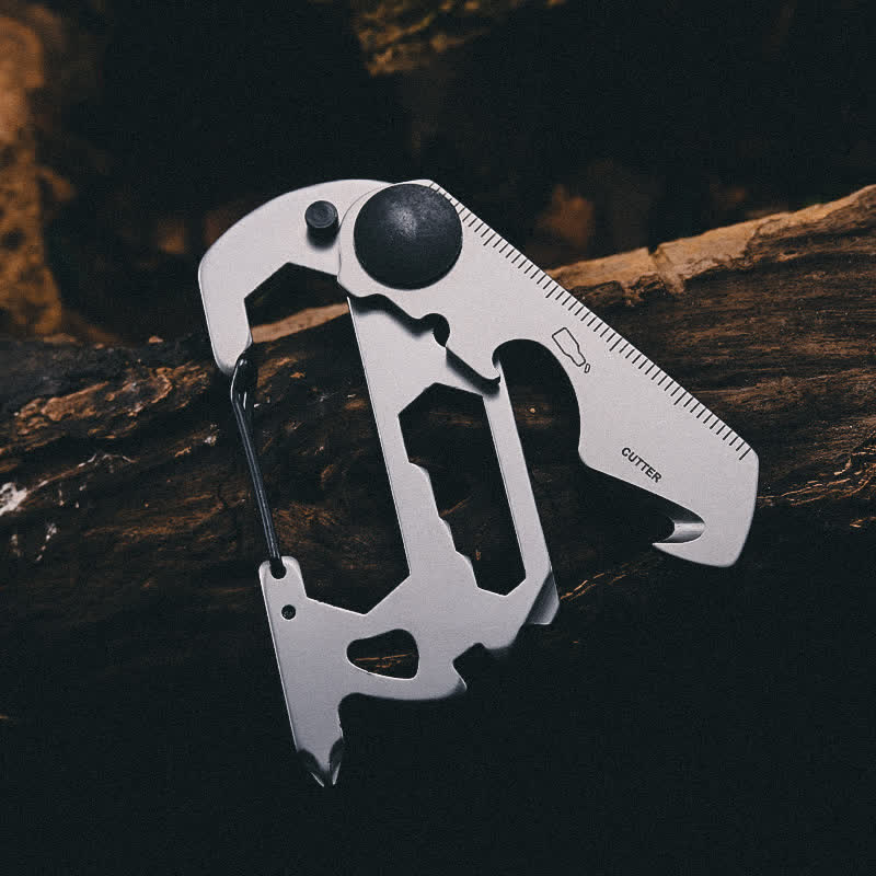 7-in-1-Mehrzweck-Kletterkarabiner-EDC-Schlüsselanhänger - Silber - image 1