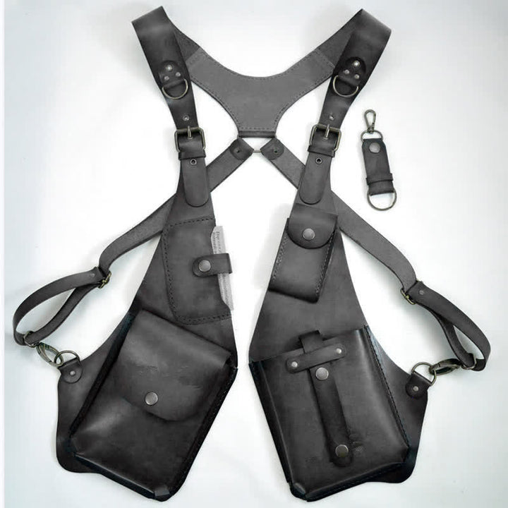 Vintage Anti-Diebstahl-Gurt-Geldbörse Unterarm-Schultertasche - Schwarz - image 4