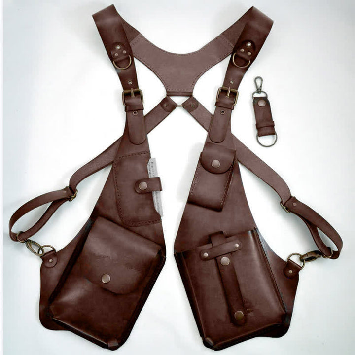 Vintage Anti-Diebstahl-Gurt-Geldbörse Unterarm-Schultertasche - Dunkelbraun - image 3