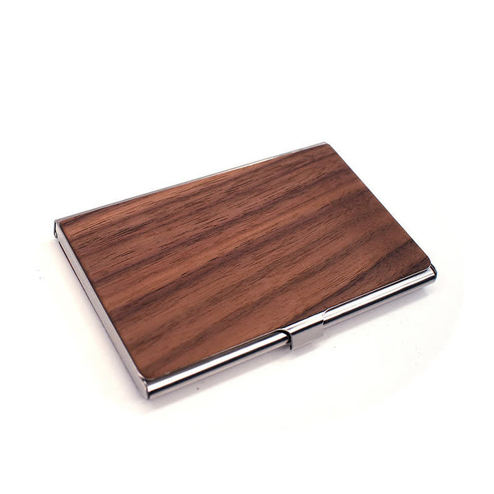 Visitenkartenetui aus Holz mit individueller Namensgravur - Schwarznuss / Silber - image 5