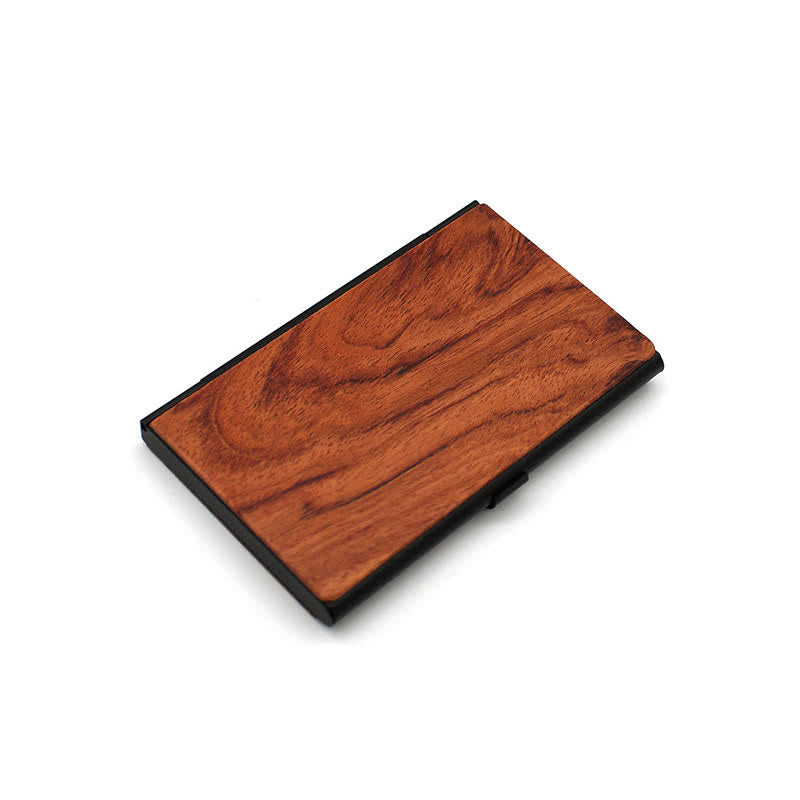 Visitenkartenetui aus Holz mit individueller Namensgravur - Mandel / Schwarz - image 14