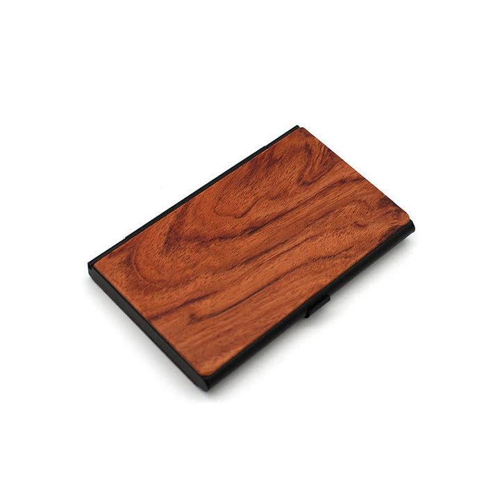 Visitenkartenetui aus Holz mit individueller Namensgravur - Mandel / Schwarz - image 14